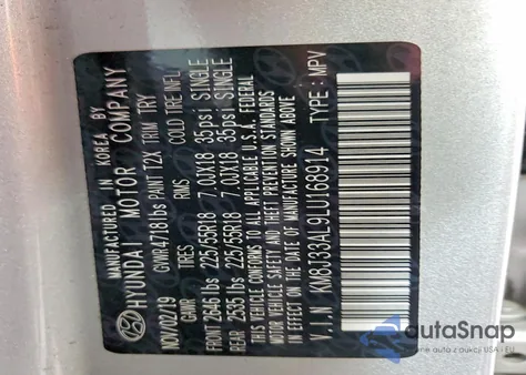 2020 Hyundai Tucson Limited from USA, damaged, VIN KM8J33AL9LU168914